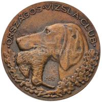 Berán Lajos (1882-1943) 1942. "Országos Vizsla Club / Kiállítás 1942. I. díj" fém díjérem (46mm) T:2,2-