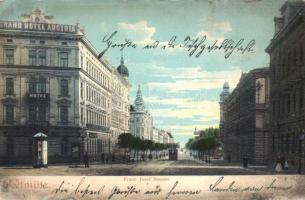 Olomouc, Olmütz, Franz Josef Strasse / street, Grand Hotel Austria