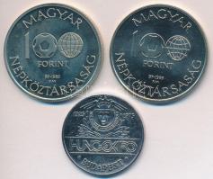 1985. 100Ft alpakka "Mexikói Labdarúgó VB" (2xklf) + 1975. "Hungexpo Budapest - 1925-1975 / Tavaszi Budapesti Nemzetközi Vásár" fém emlékérem (32mm) T:2,2-