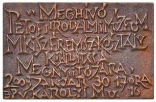 2003. "La Numismatique / Meghívó - Petőfi Irodalmi Múzeum MKISZ (Magyar Képzőművészek és Iparmű...