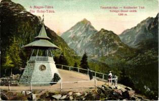 Tátra, Tarpatak völgy, Szilágyi Dezső emlék, kiadja Divald Károly / valley, monument (EK)