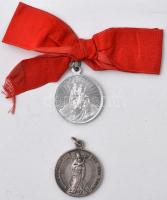 ~1930. 2db klf kegyérem, Al és alpakka, egyik csokorszalagon (32mm) T:2