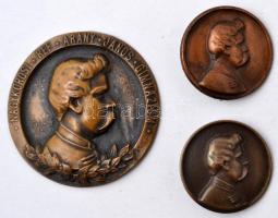 Major Aladár (1878-1970) 1936-1957. 3db klf Arany Jánost ábrázoló jelvény, egyik tű nélkül T:2,2-