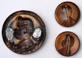 Major Aladár (1878-1970) 1936-1957. 3db klf Arany Jánost ábrázoló jelvény, egyik tű nélkül T:2,2-