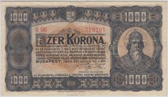 1923. 1000K "Magyar Pénzjegynyomda Rt. Budapest" T:III