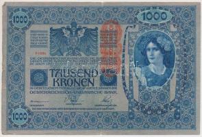 1902. 1000K mindkét oldal német, "Deutschösterreich" felülnyomással T:III Adamo SK35/1