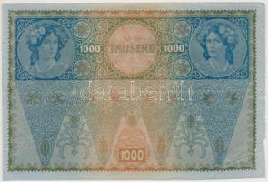 1902. 1000K mindkét oldal német, "Deutschösterreich" felülnyomással, hátlap rajz T:III
Ada...