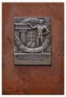 Bakonyi Sándor (1892-1937) 1935. "Pénzintézeti Sportegyletek Szövetsége - Tekebajnokság 1935. I. díj" ezüstözött fém djplakett márványlapon, hátlapon "LUDVIG ÉREMVERŐ" gyártói jelzéssel T:2