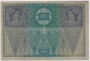1918. 10.000K csak német nyelvű, hátlap rajz, piros "Deutschösterreich" felülnyomással T:I...
