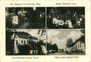 Rábafüzes (Szentgotthárd), Der Abgang von Schneider Berg, Hoher Schneider Berg, Das Schneider Gustav Werk / biciklisek, templom, Schneider Gusztáv kiadása (fa)