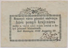 Rozsnyó 1849. 20Kr T:III