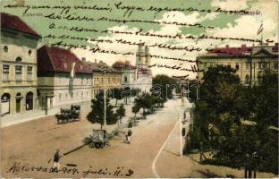 Kolozsvár, Emke tér, Theológiai Fakultás, Schuster Emil kiadása / square