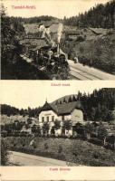 Tusnádfürdő, vasútállomás, érkező vonat / railway station, steam-engine