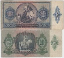 1930. 100P + 1932. 50P + 1936. 10P + 1941. 20P mindegyik hamis Német 3. Birodalmi felülbélyegzéssel ...