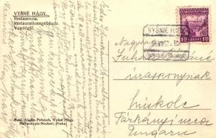 Felsőhági, Vysne Hágy; Vendéglő / Restauracia, Nakl. Aladár Polnisch (EB)