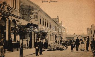 Ruttka, Fő utca, Vasúti szálloda / main street, railway hotel (EK)