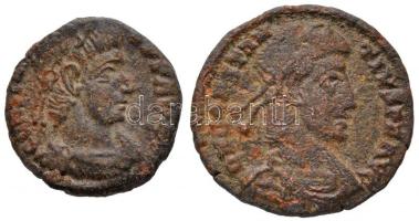 Római Birodalom / Siscia / II. Constantius Follis Cu (1,81g) + Aquileia / Constans 347-348. Follis Cu (1,66g) T:2-,3 Roman Empire / Siscia / Constantius II 351-355. Follis Cu "D N CONSTAN-TIVS P F AVG / FEL TEMP REPARATIO - ASIS zigzag" (1,81g) + Aquileia / Constans 347-348. Follis Cu "CO[NSTAN-S] P F AVG / [VICTORIAE] DD AVGG Q NN - AQP" (1,66g) C:VF,F RIC VIII 361.,85