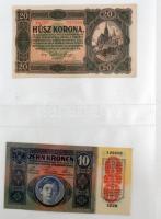 80db-os vegyes bankjegy gyűjtemény, benne koronák, pengők, forintok, bankjegytartó albumba rendezve ...