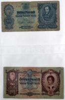 80db-os vegyes bankjegy gyűjtemény, benne koronák, pengők, forintok, bankjegytartó albumba rendezve ...