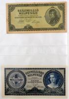 80db-os vegyes bankjegy gyűjtemény, benne koronák, pengők, forintok, bankjegytartó albumba rendezve ...