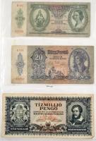 17db-os vegyes pengő bankjegy tétel, kézzel készített albumban T:vegyes