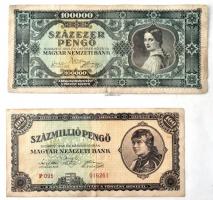 17db-os vegyes pengő bankjegy tétel, kézzel készített albumban T:vegyes