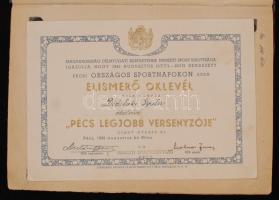 1945-1955 "Sportom", Dióslaki Gyula válogatott ökölvívó sok fotóval és újságcikk kivágássa...