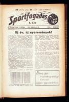 1954-1955 A Sportfogadás című újság 1. és 2. évfolyama könyvbe kötve sok focimeccs eredménnyel és hírrel, az I. évfolyam 1. száma hiányzik