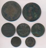 1761-1894. 7db-os krajcár tétel, közte magyar és osztrák verdejelűek is T:2-,3,3-