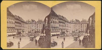 1867 Bécs, Neumarkt / 1867 Vienna Nemuarkt stereo photo