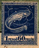 1930 Halászjegy, Budapesten kiállítva, okmánybélyeggel