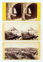 cca 1890 Egyiptom, Betlehem 3 db sztereo fotó / 1890 Egypt, Betlehem 3 stereo photos