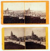 cca 1880 Prága 2 db sztereo fotó / 1880 Prague 2 stereo photos