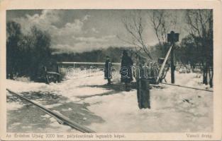 Vasúti őrség, az Érdekes Újság kiadása / Hungarian railroad guards, WWI military (wet damage)