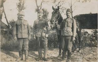 1916 Plotycha, Hajek Zoltán hadnagy magyar katonákkal / WWI Hungarian soldiers, horse photo