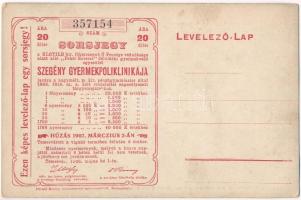 Modern Odysseus, hátoldalon sorsjegy Szegény gyermekpoliklinika javára / Franz Joseph, Charles IV, c...