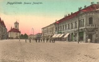 Nagykikinda, Ferencz József tér, könyvkereskedés / square, book shop