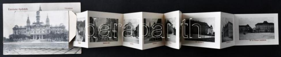 Győr, városháza, leporellocard, Herman Izidor kiadása