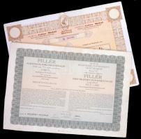 1991 Csemege - Julius Meinl 10 000 ft részvény T:III + 1993 Pillér Első ingatlanbefektetési alap 10 db 10 000 ft befektetési jegy szelvényekkel T:II
