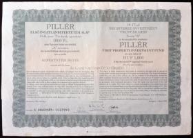 1991 Csemege - Julius Meinl 10 000 ft részvény T:III + 1993 Pillér Első ingatlanbefektetési alap 10 ...