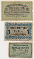 Litvánia/I. világháború/német megszállás/Darlehnskasse Ost, Posen 1916. 20k + 1R +3R T:III,III- Lithuania /World War I/German occupation/Darlehnskasse Ost, Posen 1916. 20 Kopeks + 1 Ruble + 3 Rubles C:F,VG