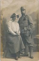 WWI Austro-Hungarian soldier with his lover, M. Senn photo (EK)