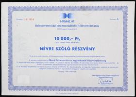 1994. Goldsun RT. részvény 1 000 000 ft + 1996. DÉMÁSZ RT. 10 000 ft névre szóló részvény szelvények...