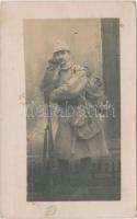 WWI Austro-Hungarian soldier in winter military dress photo (Rb)