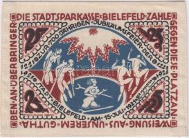 Németország /Weimari Köztársaság / Bielefeld 1922. 25M selyem városi szükségpénz bélyegzéssel T:I
Ge...