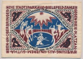 Németország / Weimari Köztársaság / Bielefeld 1921. 25M selyem városi szükségpénz bélyegzéssel T:I
G...