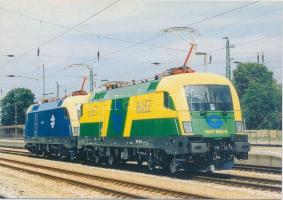 12 db MODERN használatlan motívumlap; magyar vonat és villamos / 12 modern unused motive cards; Hungarian train and tram