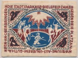 Németország / Weimari Köztársaság / Bielefeld 1921. 25M selyem városi szükségpénz bélyegzéssel T:I-
...