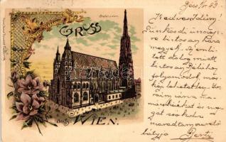 1899 Vienna, Gruss aus Wien; Stefansdom litho