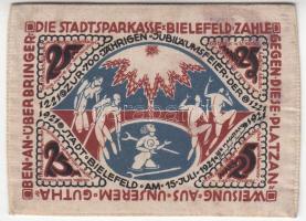 Németország / Weimari Köztársaság / Bielefeld 1922. 25M selyem városi szükségpénz bélyegzéssel T:II
...